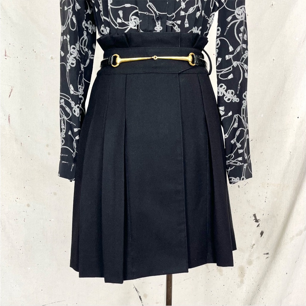 Kenzo Vintage Black Wool Wrap Skirt